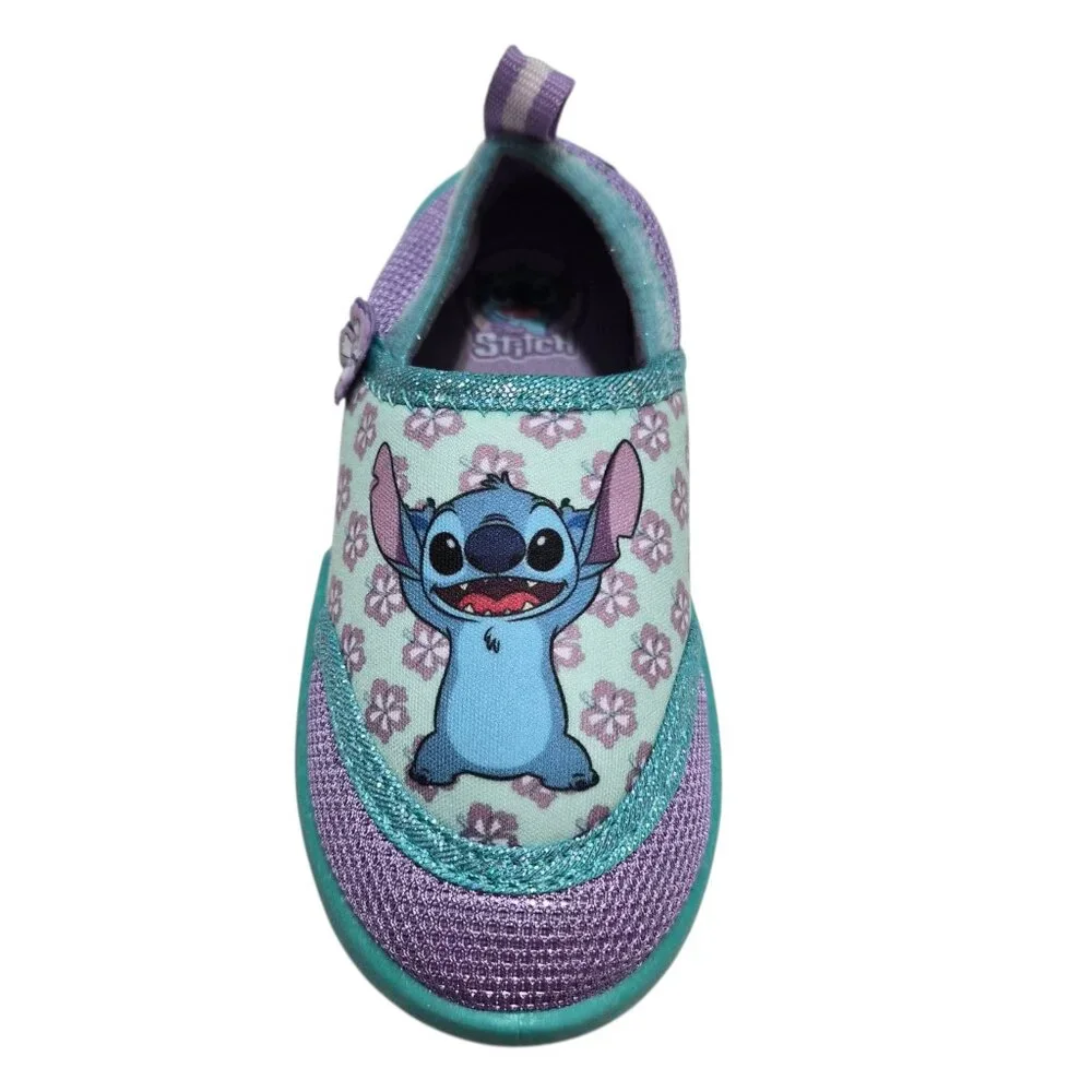Disney Stitch Toddler Girls Water Shoes Mesh Slip On Size 7/8, 9/10 Rubber Sole